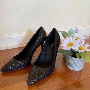 Forever 21 Black Glitter Pumps Size 8.5